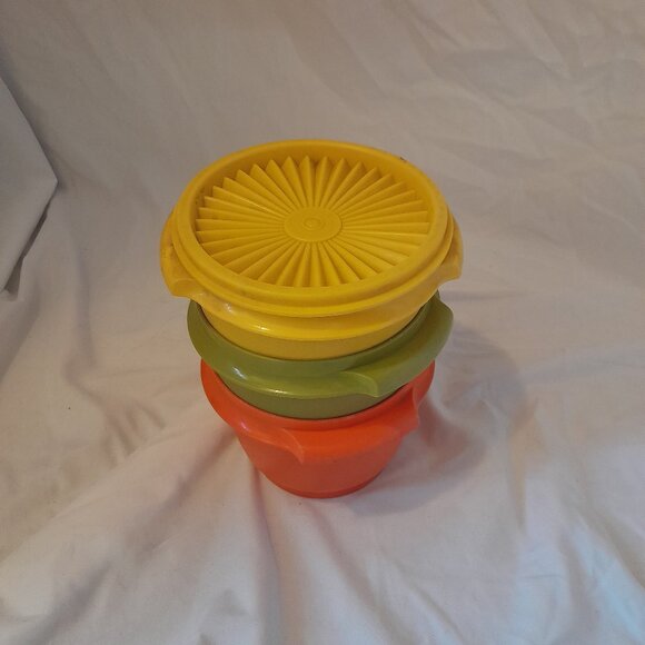 VTG Retro 1970s Tupperware Replacement Bowls: 886-12, 886-14, 886-16 & Lid: 812 - Picture 14 of 15